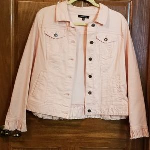 Women's pink denim jacket